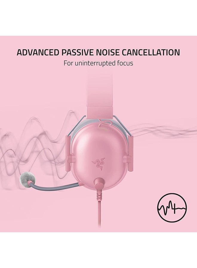 ريزر سماعة الألعاب BlackShark V2 X، تدعم الصوت المحيطي 7.1، مزودة بمحركات TriForce 50 مم، منفذ 3.5 مم، وسادة من إسفنج الذاكرة المسامي، متوافقة مع أجهزة الكمبيوتر الشخصية، PS4، نينتندو سويتش، لون وردي كوارتز | RZ04-03240800-R3M1 - Image 4